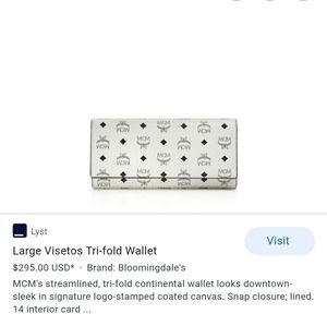 Mcm White Long Wallet